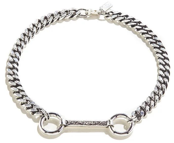Bridle Chain Necklace in Silver with Bismuth