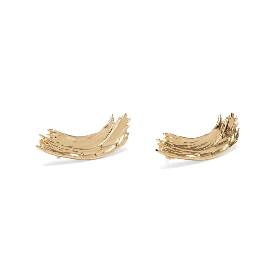 Brushstroke Ear Crawlers in Gold