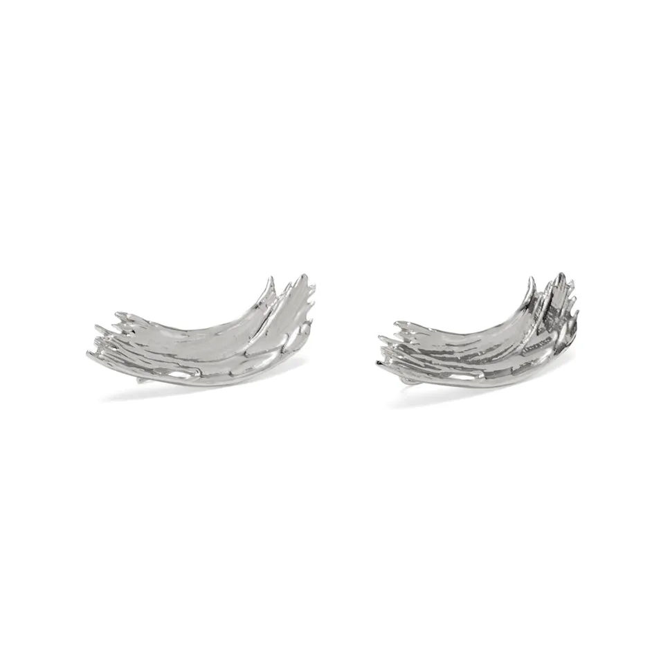 Brushstroke Ear Crawlers in Rhodium
