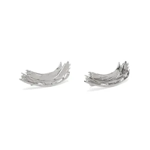 Brushstroke Ear Crawlers in Rhodium