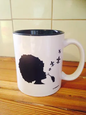 Bubble Girl, Fleur De Lis Mug