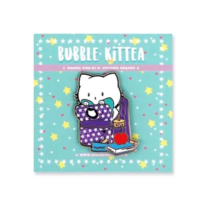 Bubble Kittea Back to School Enamel Pin