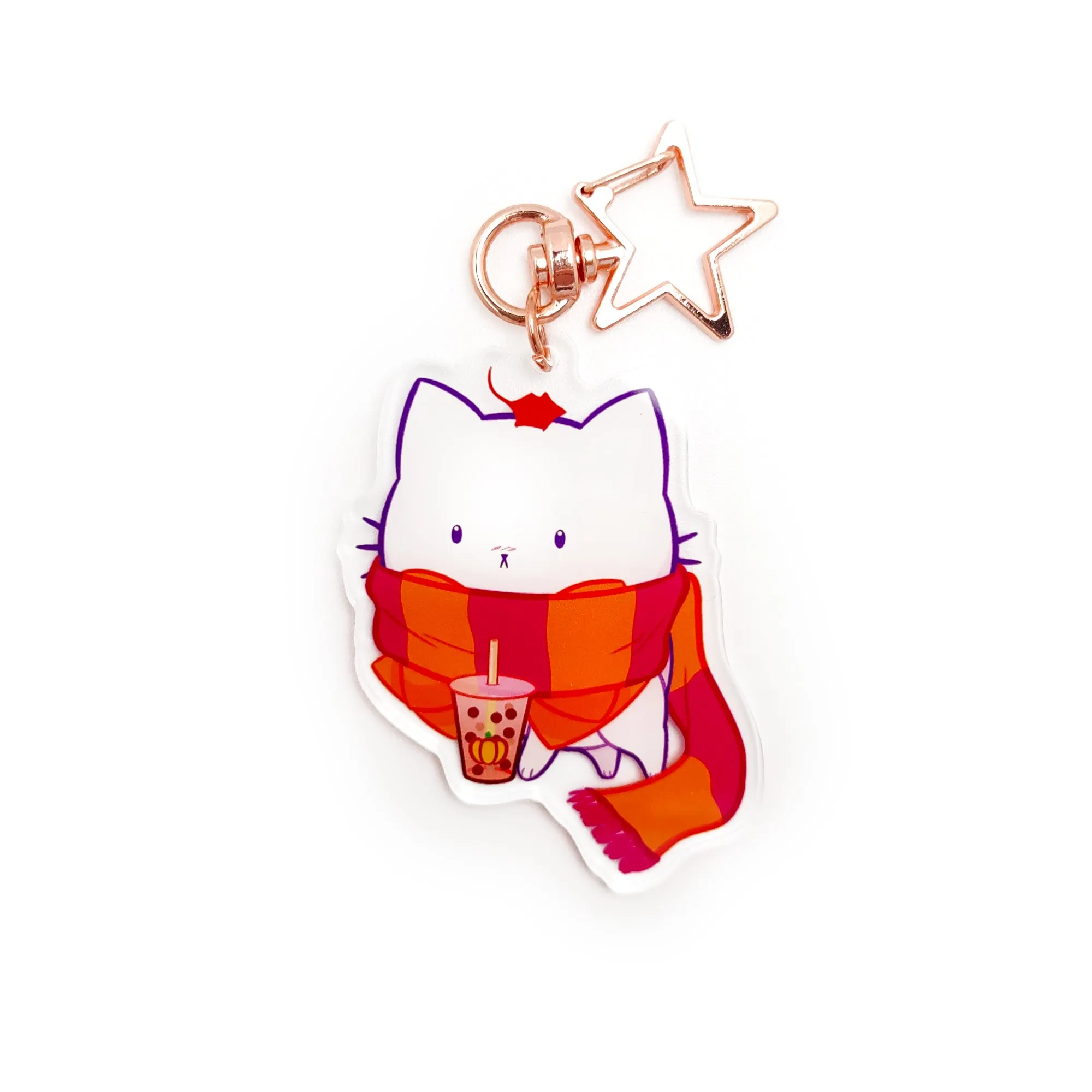Bubble Kittea Fall Acrylic Keychain