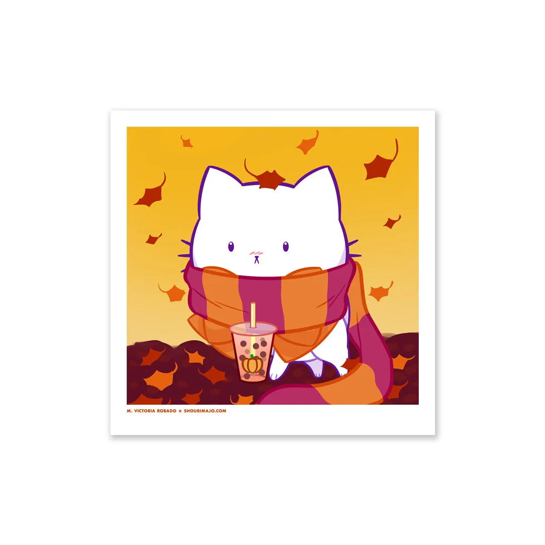 Bubble Kittea Fall Art Print (Signed)