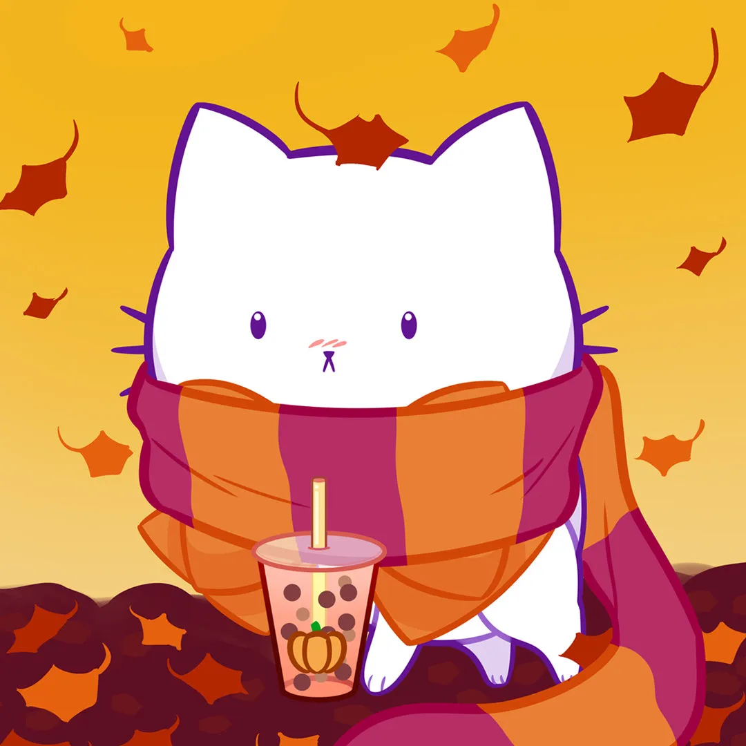 Bubble Kittea Fall Art Print (Signed)