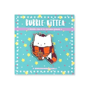 Bubble Kittea Fall Enamel Pin