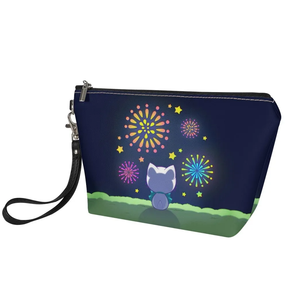 Bubble Kittea Fireworks Zipper Pouch