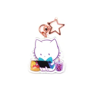 Bubble Kittea Gamer Acrylic Keychain