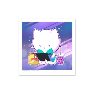 Bubble Kittea Gamer Art Print (Signed)