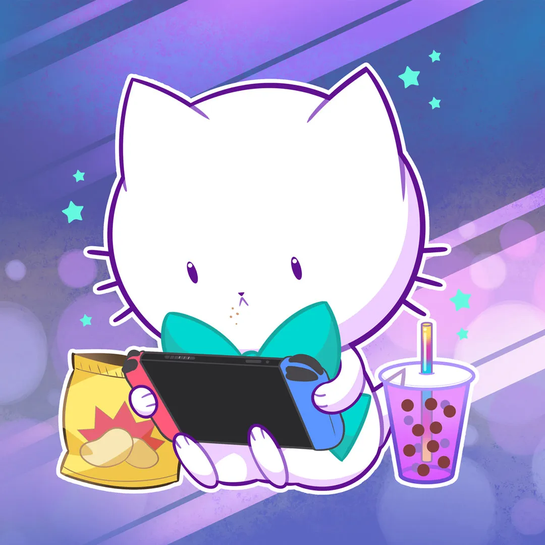 Bubble Kittea Gamer Art Print (Signed)