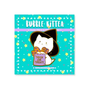 Bubble Kittea Halloween Trick-or-Treat Enamel Pin