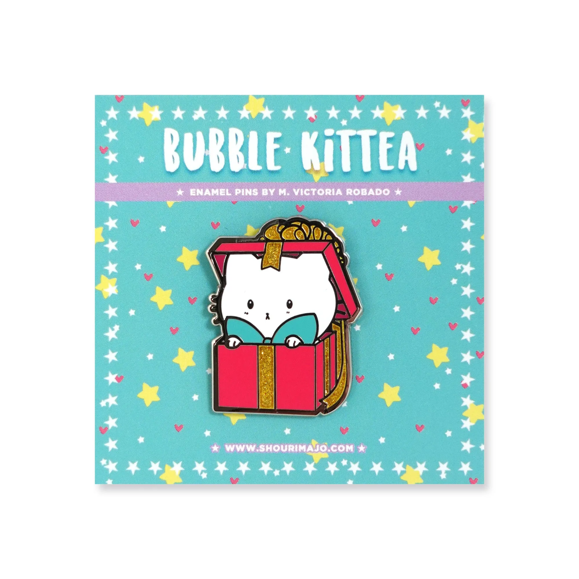 Bubble Kittea in a Box Enamel Pin