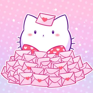 Bubble Kittea Letter Pile Art Print (Signed)