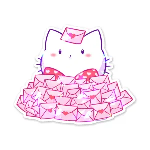 Bubble Kittea Letter Pile Sparkly Sticker