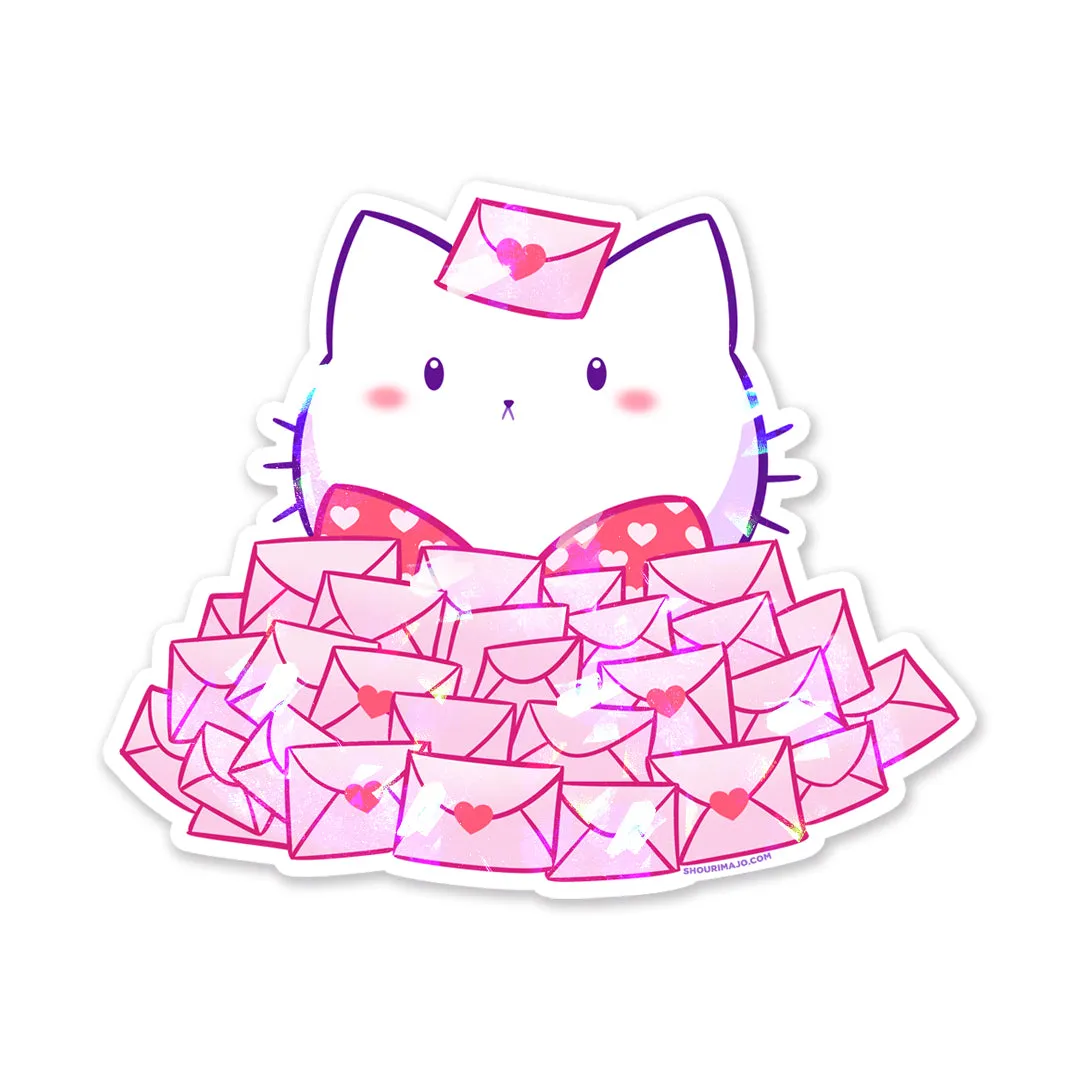 Bubble Kittea Letter Pile Sparkly Sticker