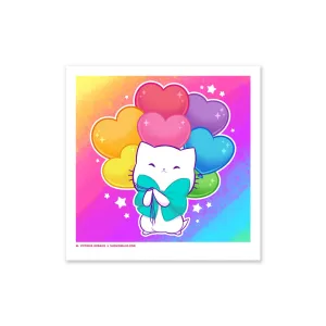 Bubble Kittea Love Balloons Art Print (Signed)