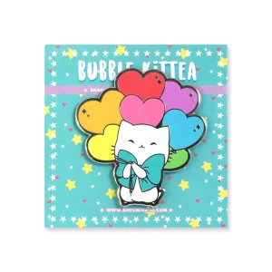 Bubble Kittea Love Balloons Enamel Pin