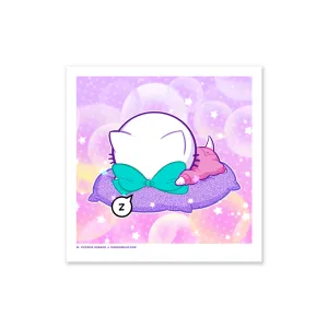 Bubble Kittea Nap Art Print (Signed)
