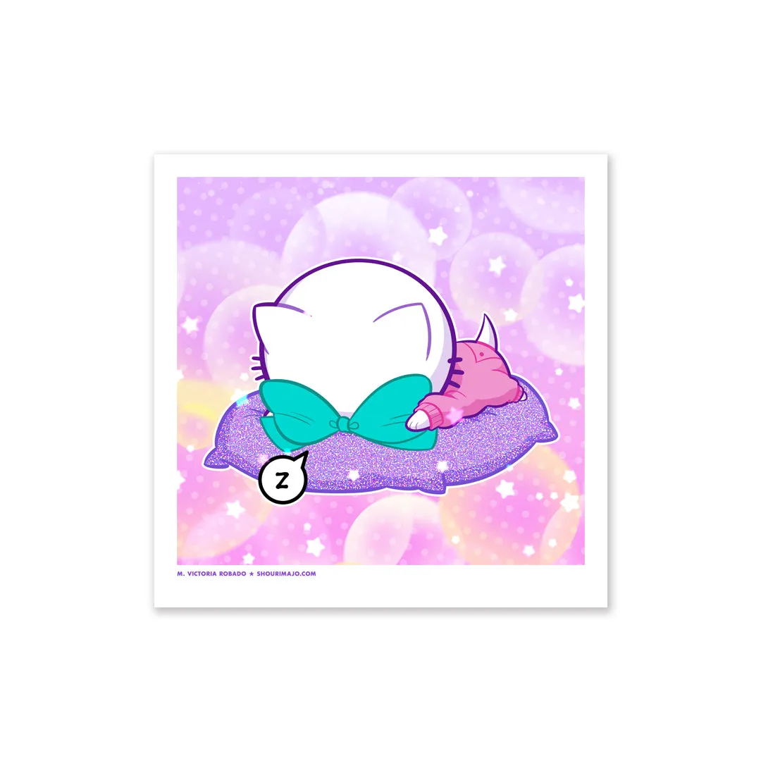 Bubble Kittea Nap Art Print (Signed)