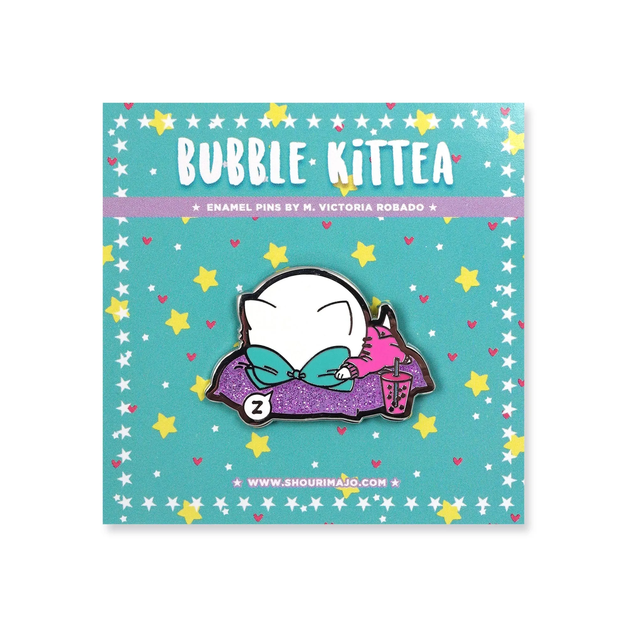 Bubble Kittea Nap Enamel Pin