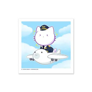 Bubble Kittea Pilot Art Print (Signed)