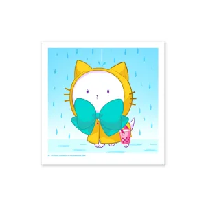 Bubble Kittea Rain Art Print (Signed)
