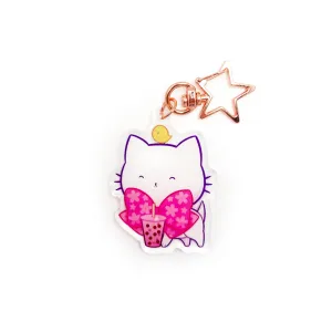 Bubble Kittea Spring Acrylic Keychain