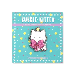 Bubble Kittea Spring Enamel Pin