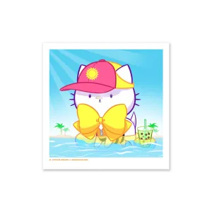 Bubble Kittea Summer Art Print (Signed)