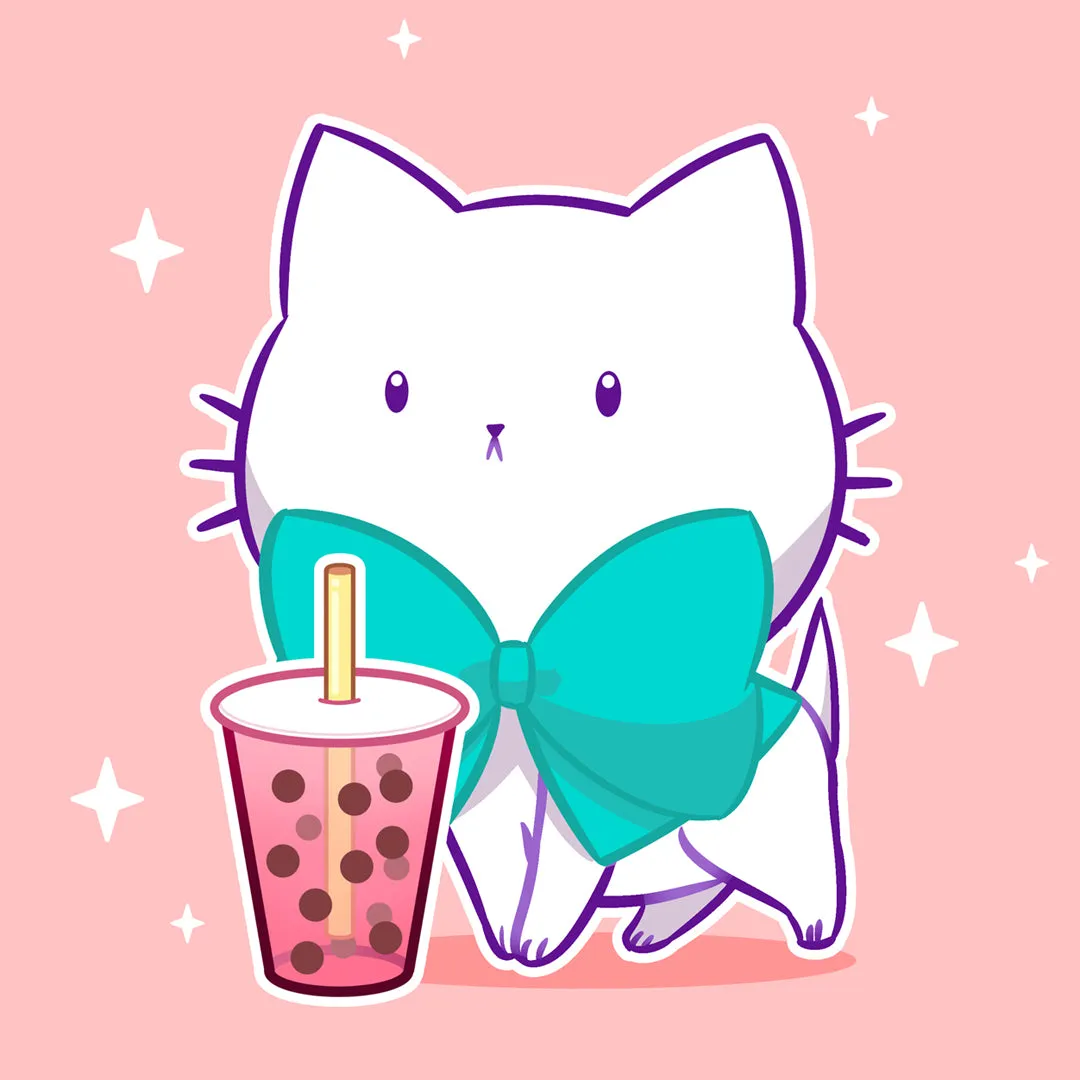Bubble Kittea Tea Art Print (Signed)