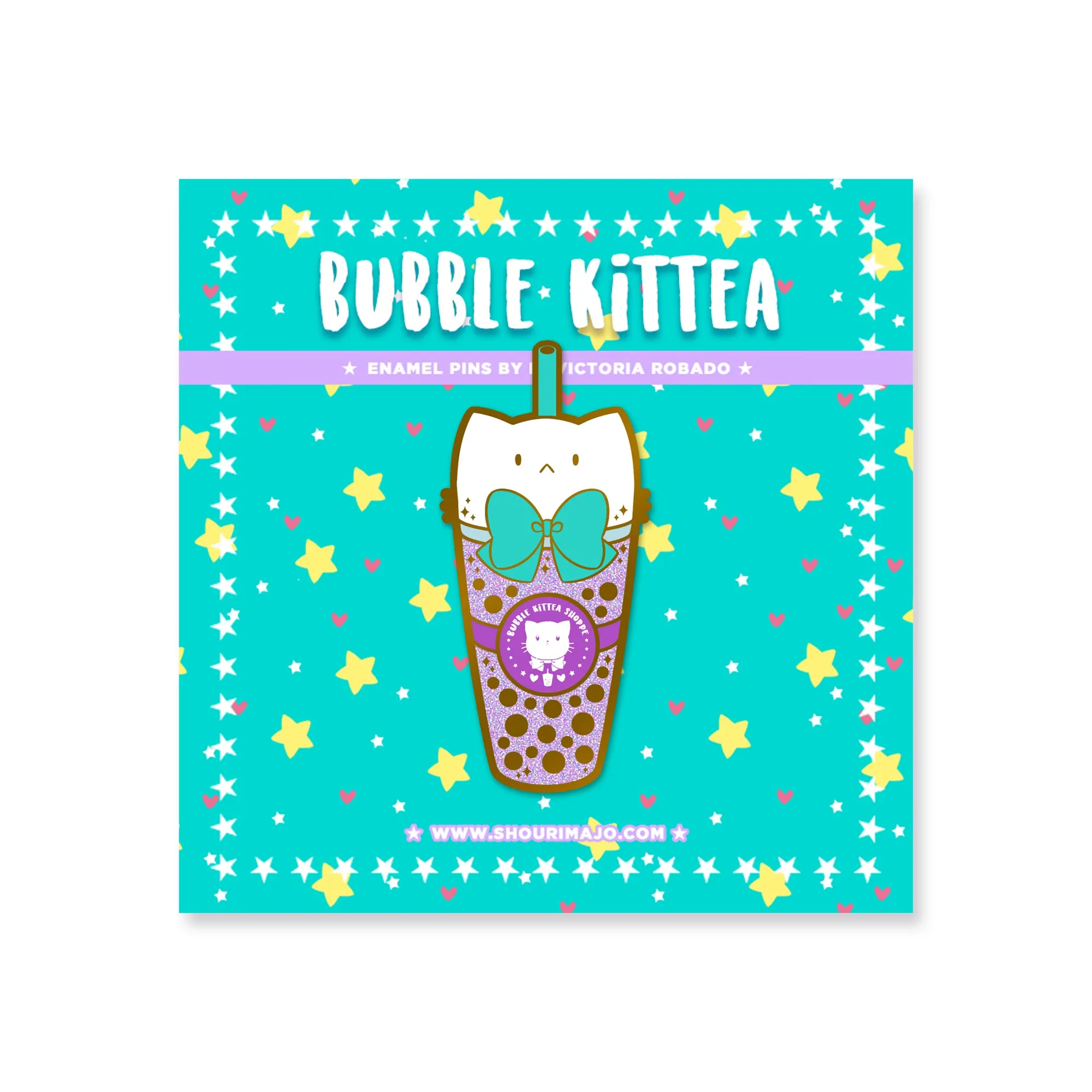 Bubble Kittea Tumbler Enamel Pin