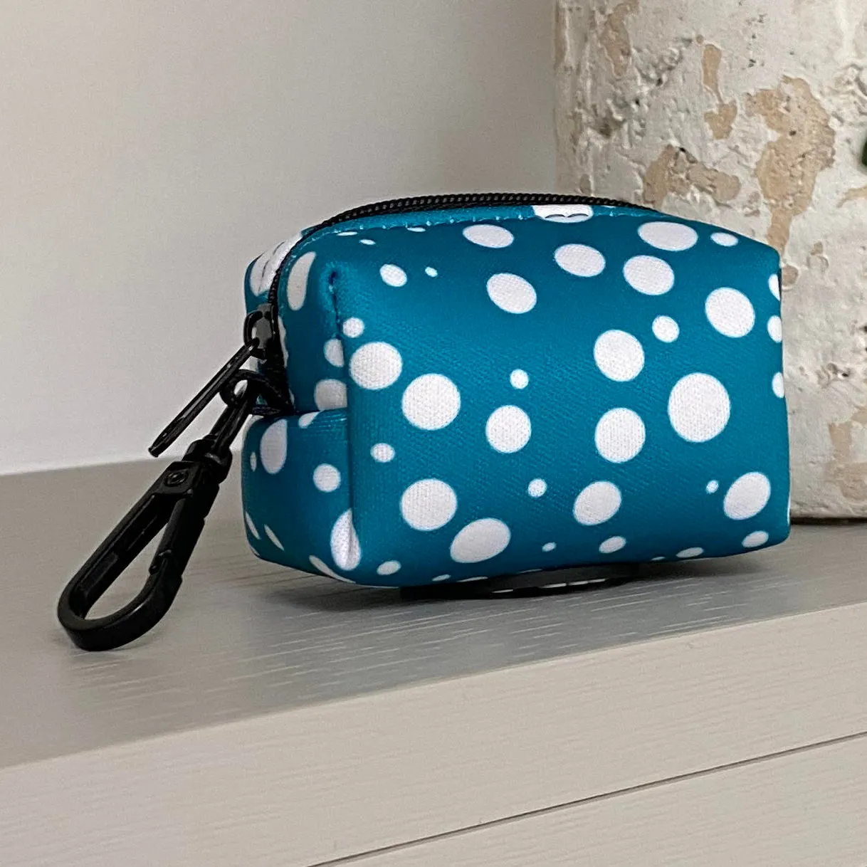 Bubble Spot Teal Poop Bag Holder