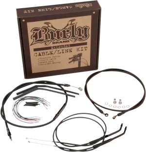 Burly Brand B30-1018 Extended Cable/Brake Line Kit for 18in. Ape Handlebars - Black Vinyl