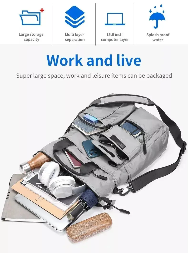 Business Shoulder Bag - Men’s Multilayer Multifunctional Briefcase