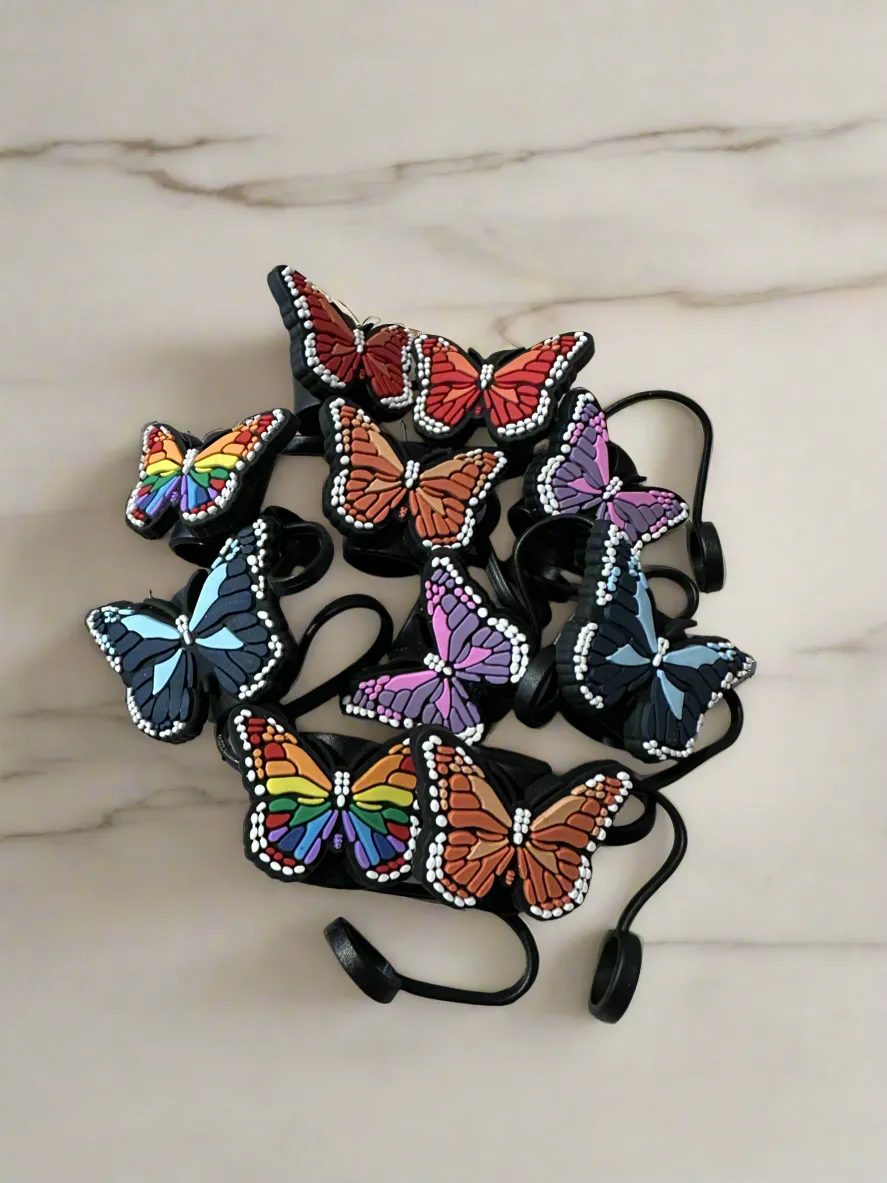 Butterfly Silicone Straw Topper Covers for Stanley Straws
