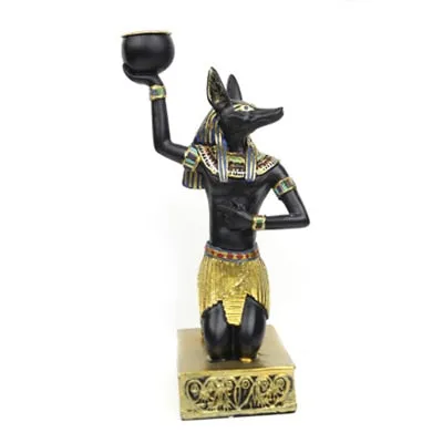 Candle Holder Resin Egypt Anubis God Ancient Egyptian Deity Candle Stand Candlestick Home Office Desktop Decoration