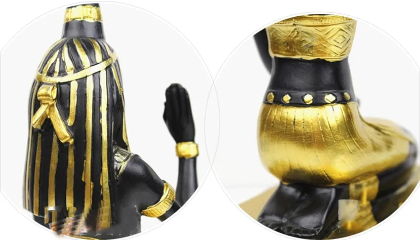 Candle Holder Resin Egypt Anubis God Ancient Egyptian Deity Candle Stand Candlestick Home Office Desktop Decoration