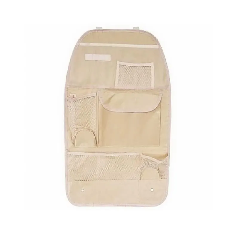 Car Back Seat Hanging Organizer with Cup Holder - Black, Grey or Tan