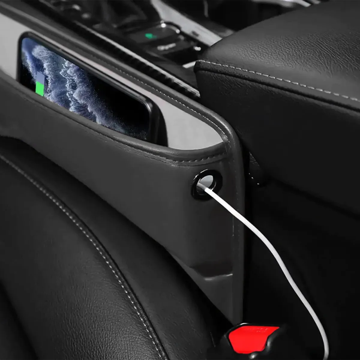 Car Seat Gap Filler Organizer, Custom-Fit For Car, Multifunctional PU Leather Console Side Pocket Organizer for Cellphones, Cards, Wallets, Keys WAHA226