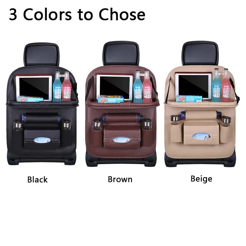 Car Storage Organizer Foldable Table Tray Travel Storage Bag Auto Accessories