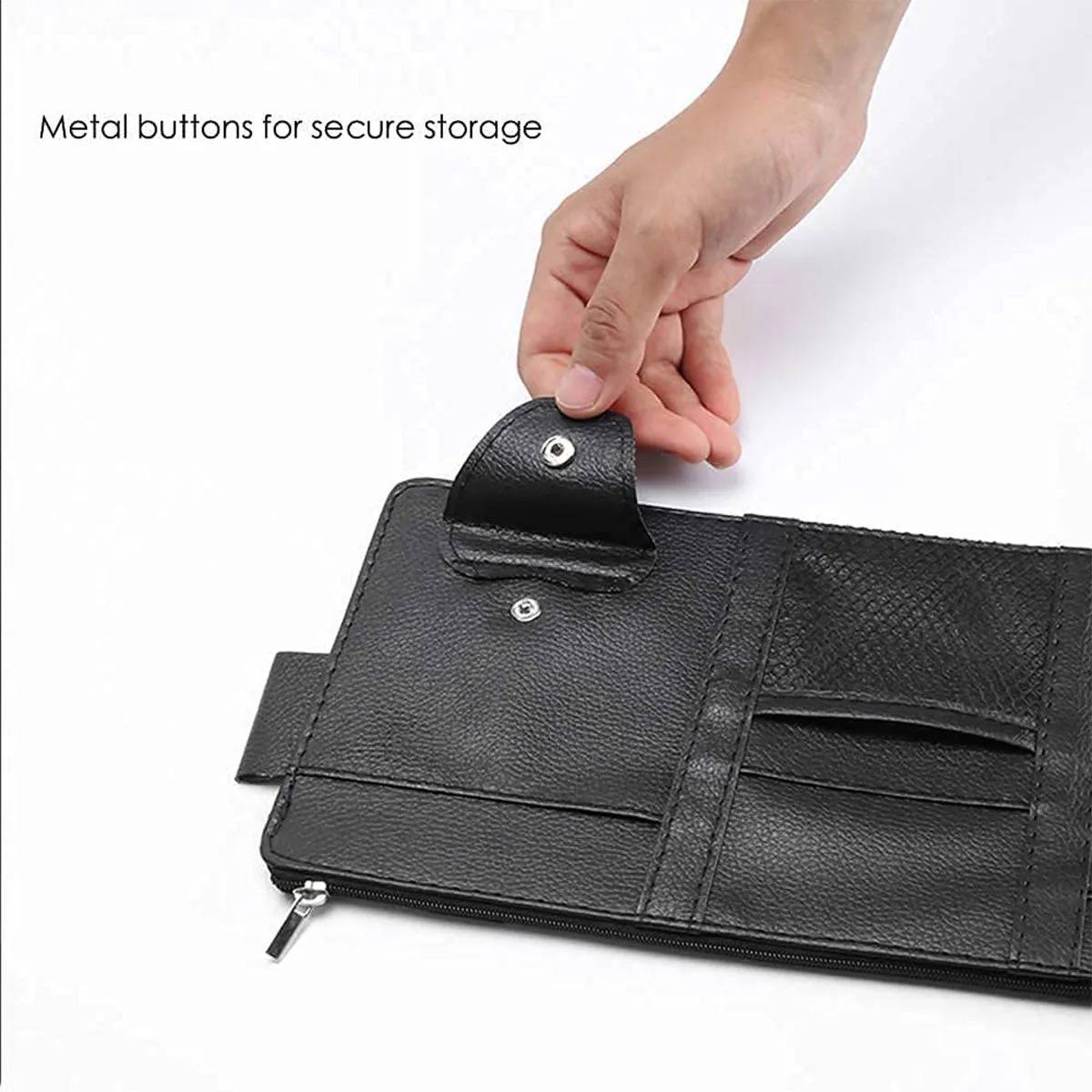 Car Sun Visor Organizer - Auto Interior Accessories Pocket Organizer, Insurance and Registration Wallet Storage Pouch for Cars - Cards, Pens, Sunglasses and Document Holder