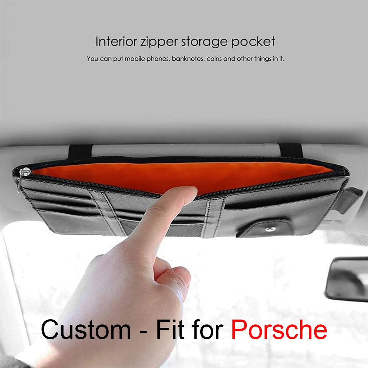 Car Sun Visor Organizer - Auto Interior Accessories Pocket Organizer, Insurance and Registration Wallet Storage Pouch for Cars - Cards, Pens, Sunglasses and Document Holder