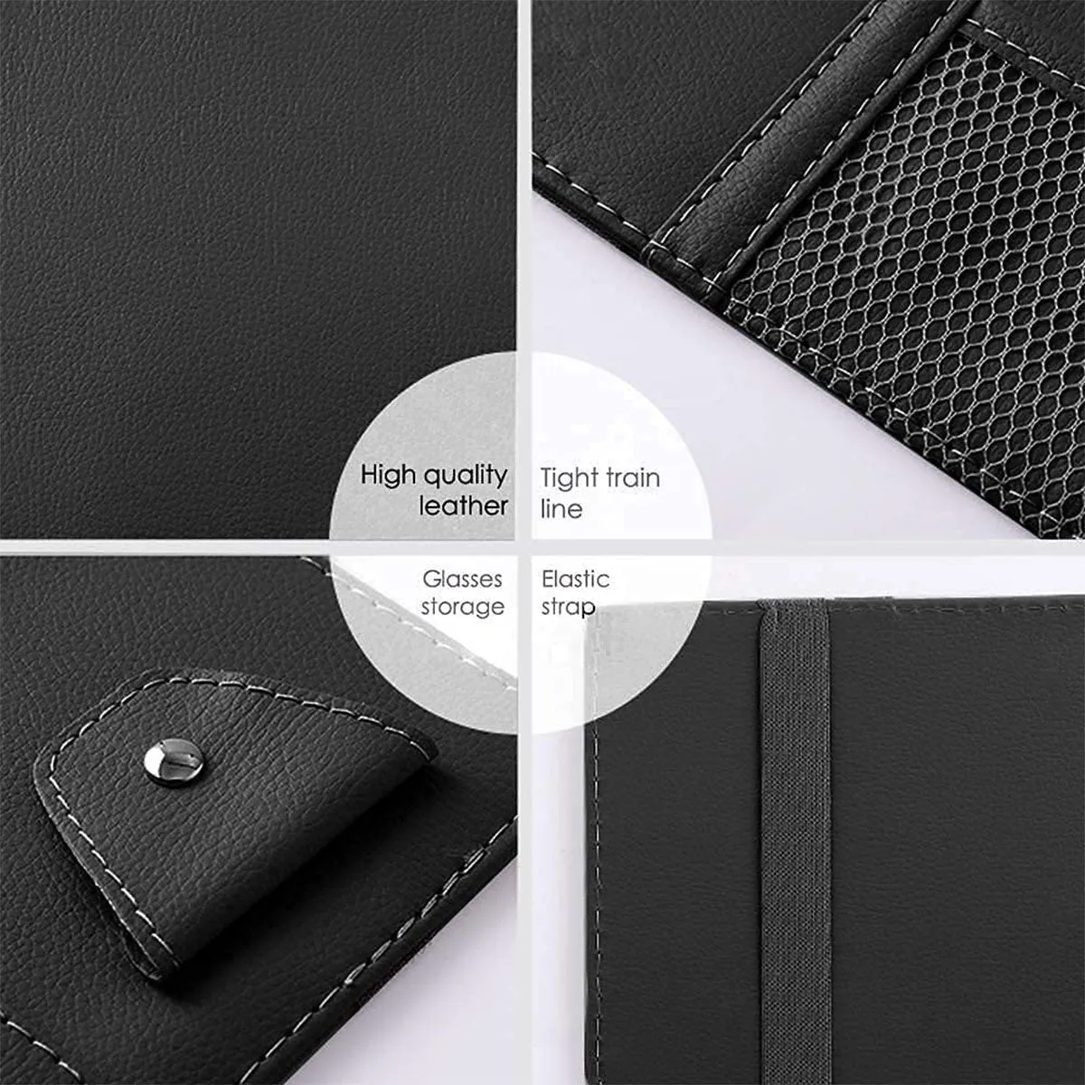 Car Sun Visor Organizer - Auto Interior Accessories Pocket Organizer, Insurance and Registration Wallet Storage Pouch for Cars - Cards, Pens, Sunglasses and Document Holder