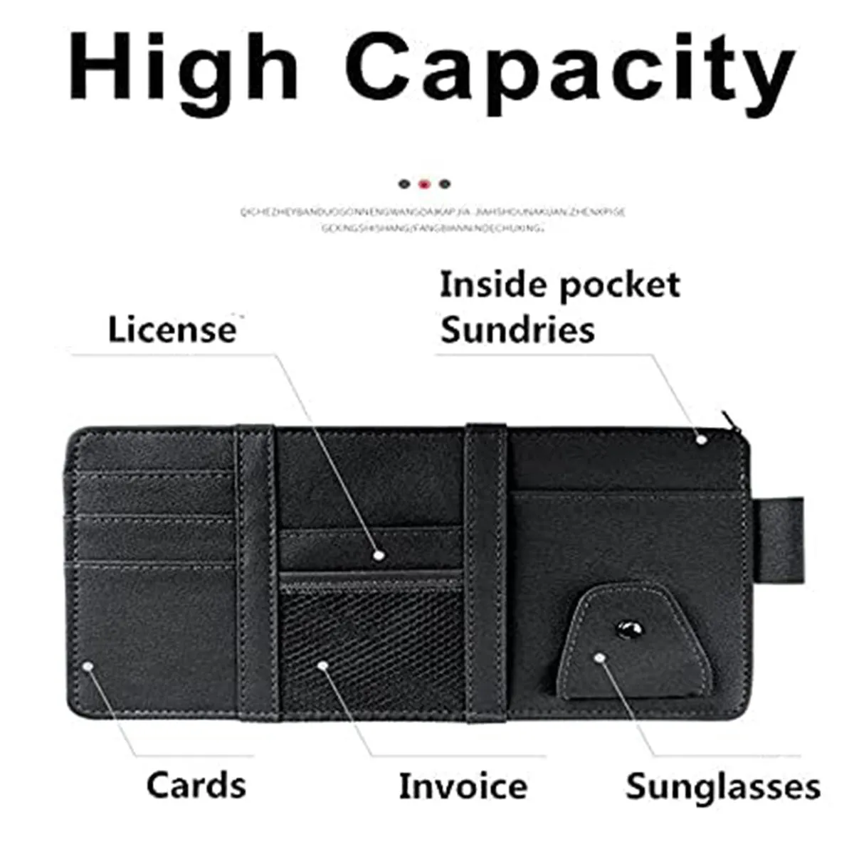 Car Sun Visor Organizer - Auto Interior Accessories Pocket Organizer, Insurance and Registration Wallet Storage Pouch for Cars - Cards, Pens, Sunglasses and Document Holder