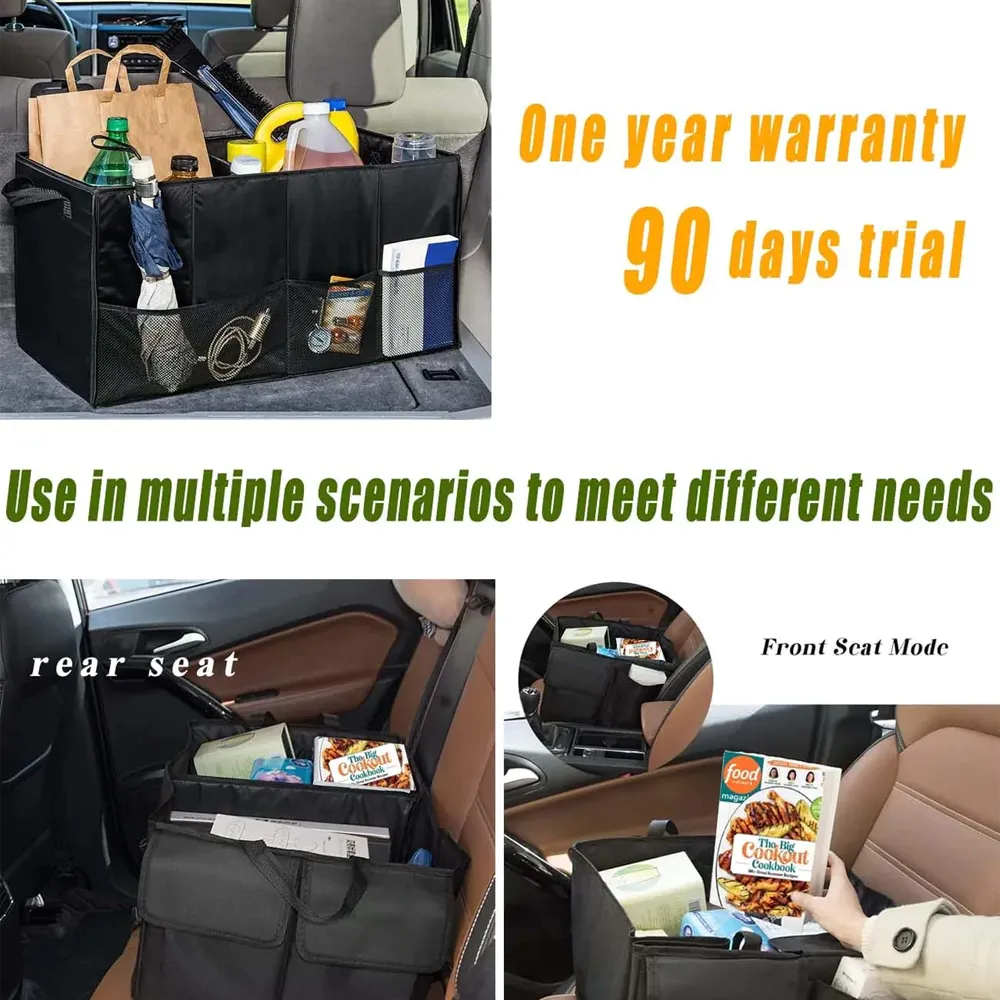 Car Trunk Organizer, Custom-Fit For Car, Foldable Car Trunk Storage Box, Storage Bag, Waterproof, Dust-proof, Stain-Resistant, Car Accessories WACC229