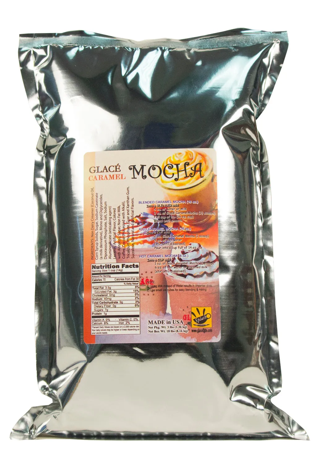 Caramel Mocha 4 in 1 Bubble Tea / Latte and Frappe Mix - Made in the USA