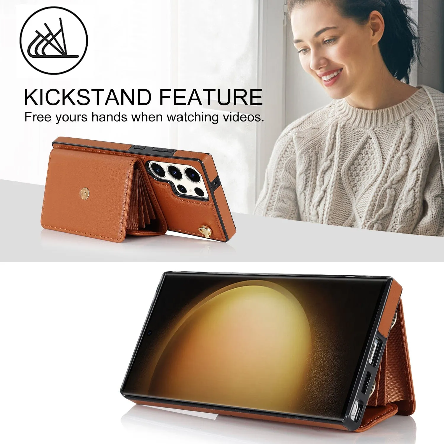 Cardholder Leather Case With Lanyard for Samsung A Series