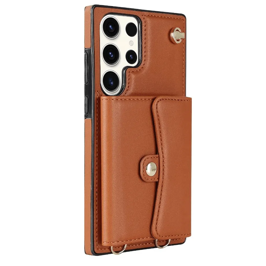 Cardholder Leather Case With Lanyard for Samsung A Series