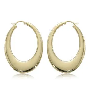 Carla 14k Yellow Gold Large Oval Hoop Earrings