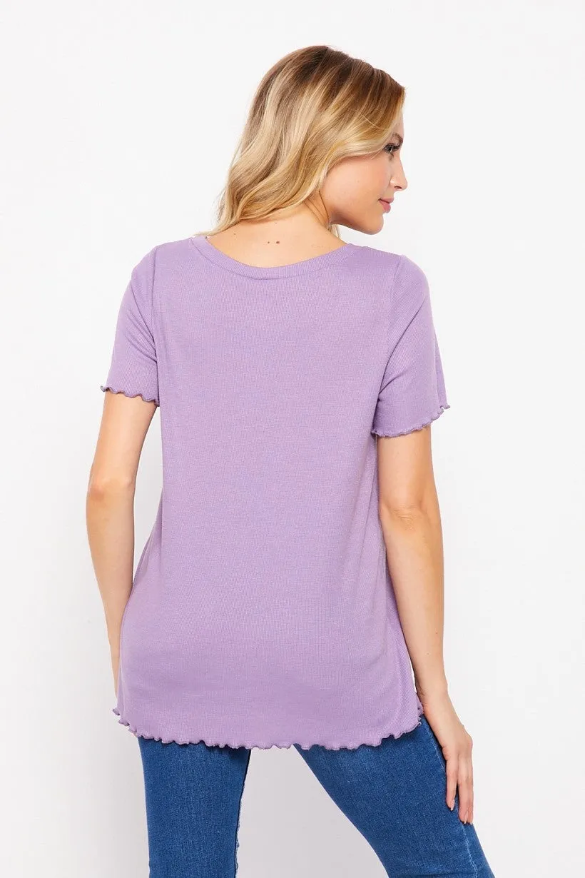 Carly | Solid Ribbed Tee
